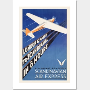 Scandinavian Air Express Vintage Poster 1931 Posters and Art